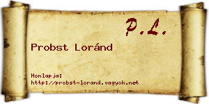 Probst Loránd névjegykártya