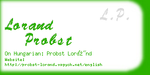 lorand probst business card